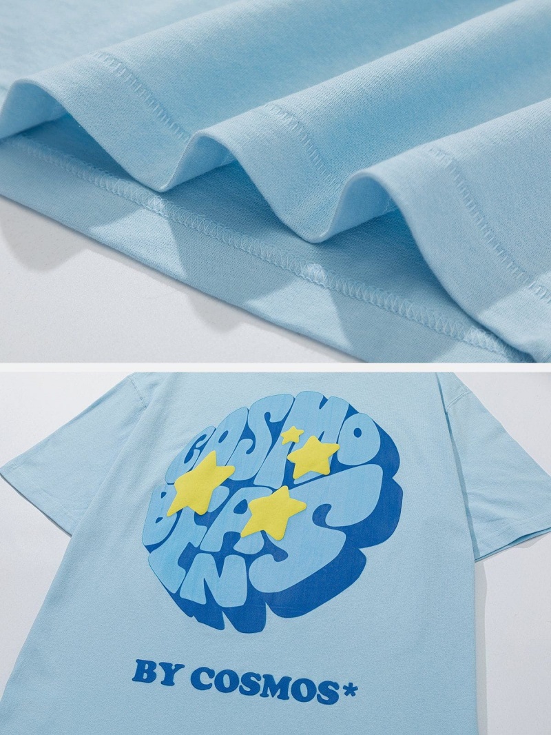 T Shirts Aelfric Eden Star Print Tee Bleu | RGP-84455904